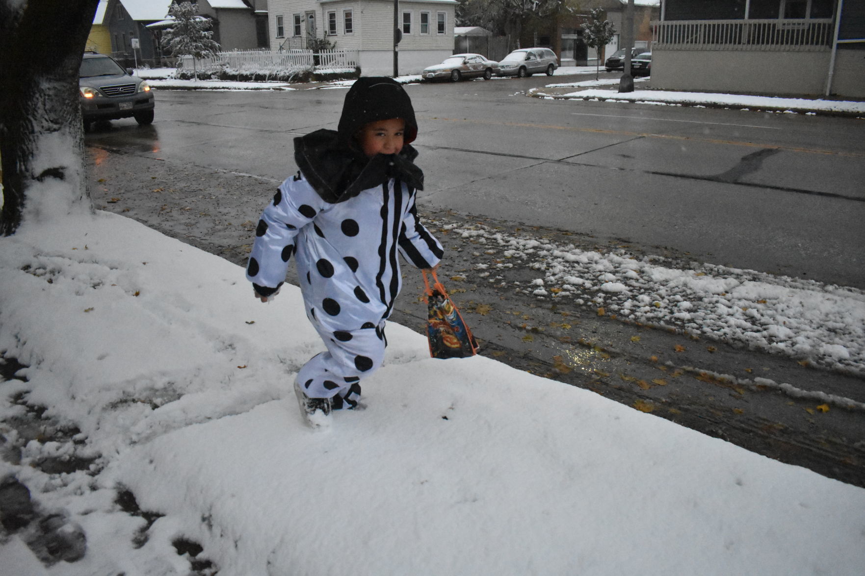 Trick or treat in the snow